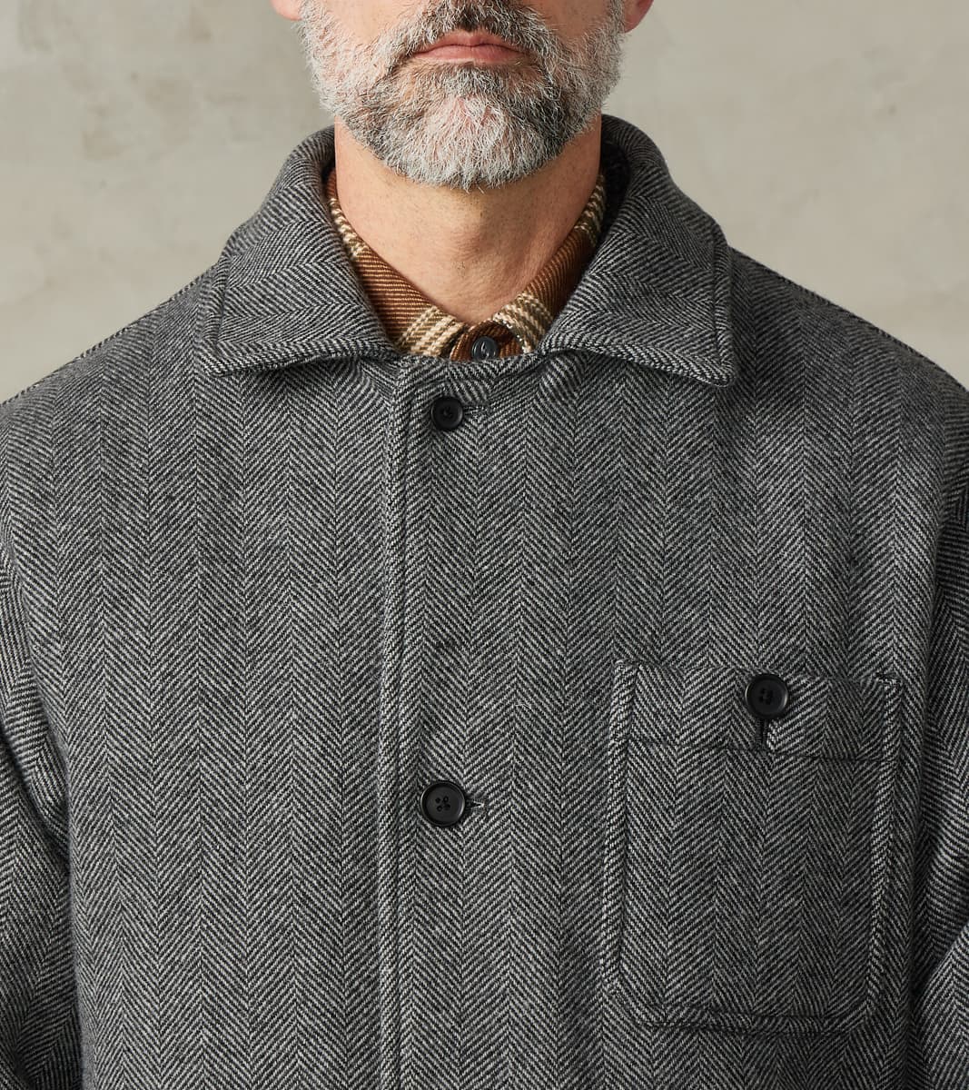 Bird Watching Jacket - Herringbone Wool Double Cloth - Gray