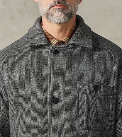 Bird Watching Jacket - Herringbone Wool Double Cloth - Gray