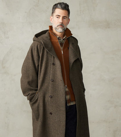 ts(s) Easy Coat - Herringbone Wool Double Cloth - Brown