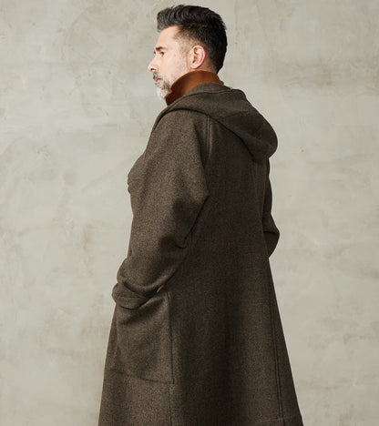 Easy Coat - Herringbone Wool Double Cloth - Brown