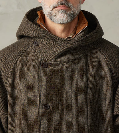Easy Coat - Herringbone Wool Double Cloth - Brown