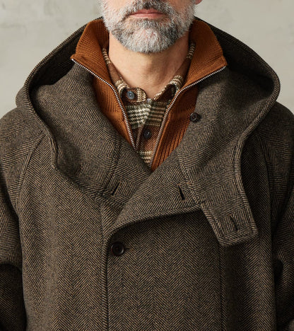Easy Coat - Herringbone Wool Double Cloth - Brown