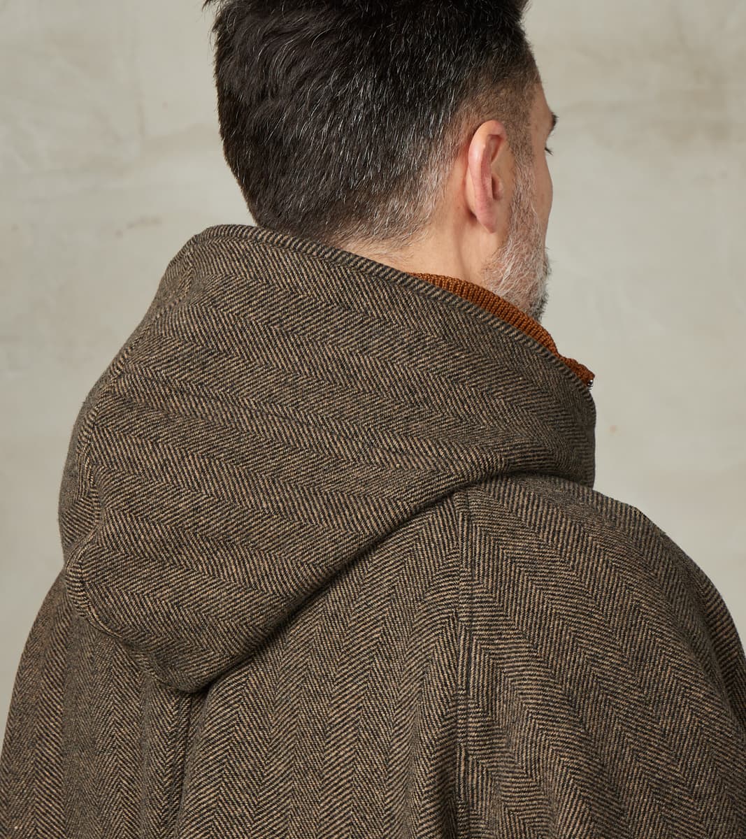 Easy Coat - Herringbone Wool Double Cloth - Brown