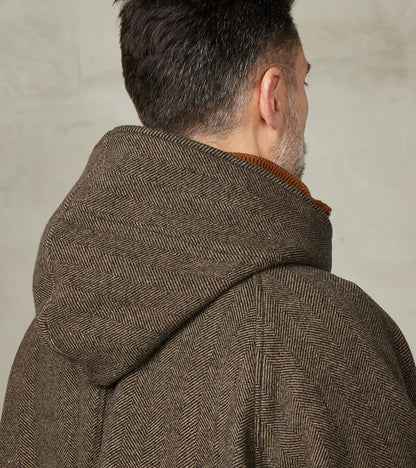 Easy Coat - Herringbone Wool Double Cloth - Brown