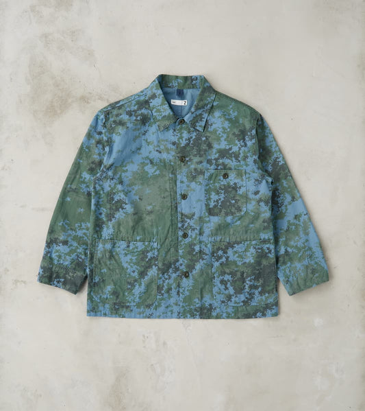 ts(s) Cover All Jacket - Camo Garment Dye Cotton Cloth - Blue