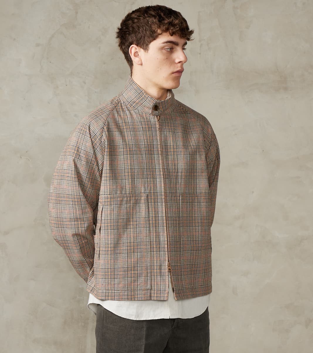 ts(s) Harrington Jacket - Smoky Plaid Cotton Twill Cloth