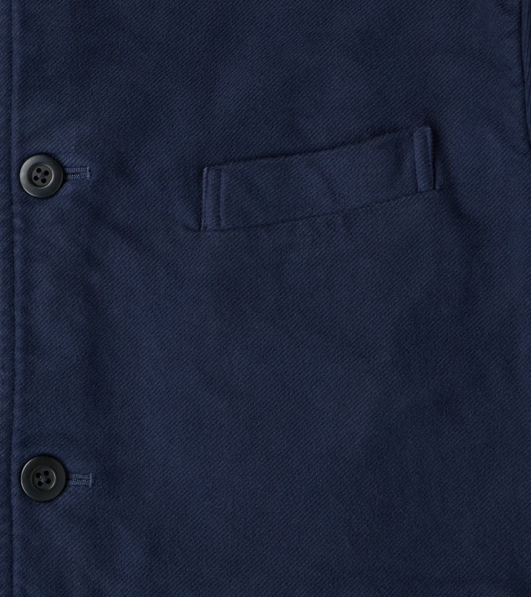 Point Collar Jacket - Garment Dye Cotton Moleskin - Navy