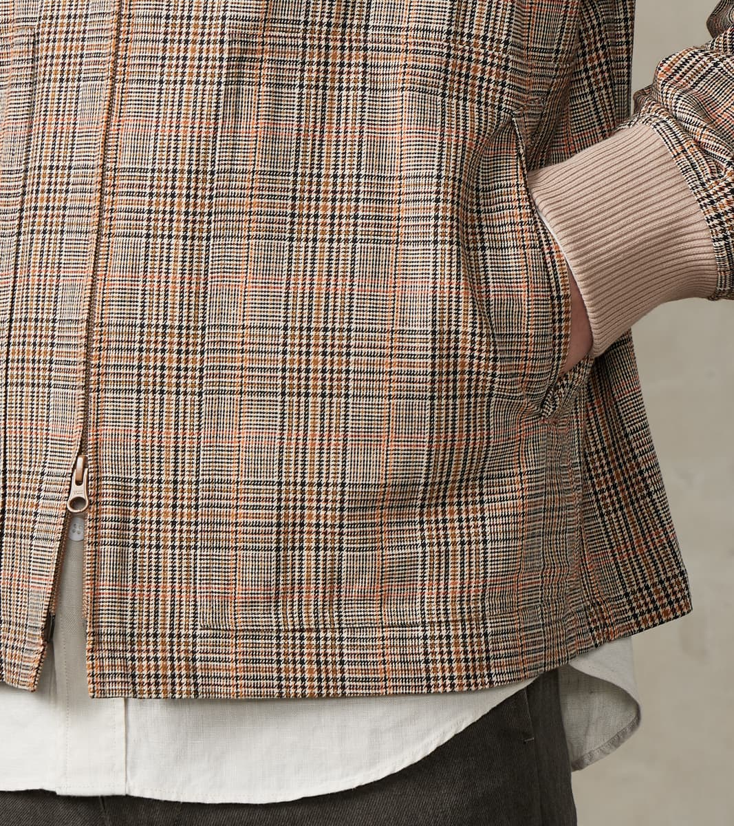 ts(s) Harrington Jacket - Smoky Plaid Cotton Twill Cloth