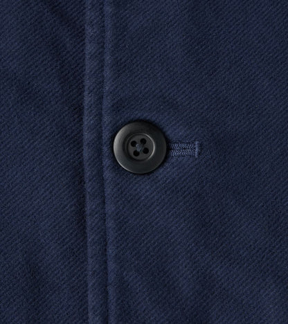 Point Collar Jacket - Garment Dye Cotton Moleskin - Navy