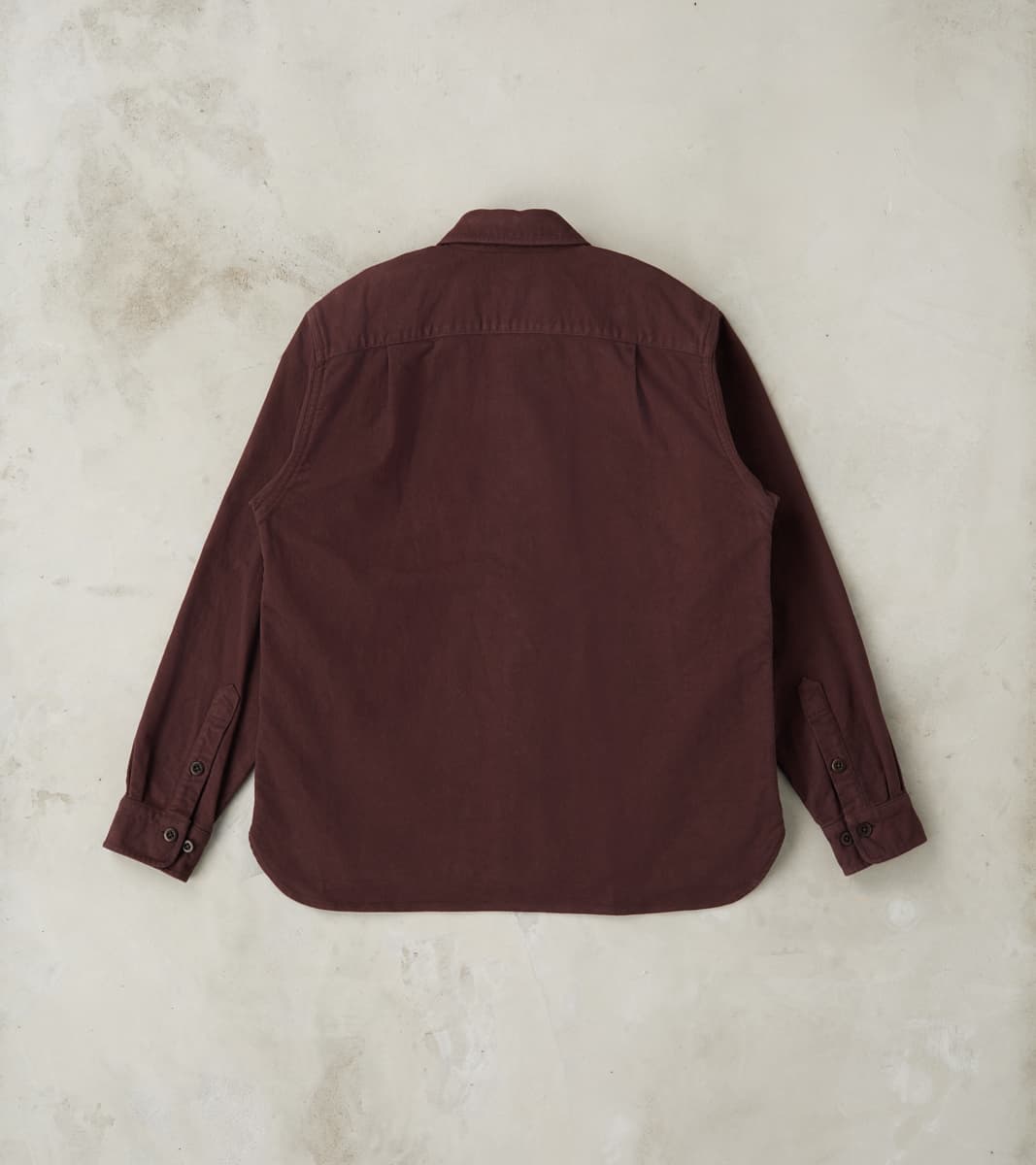 C.P.O. Shirt Jacket - Garment Dye Cotton Moleskin - Burgundy