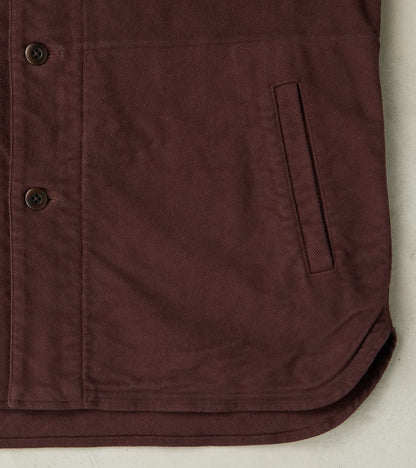 C.P.O. Shirt Jacket - Garment Dye Cotton Moleskin - Burgundy