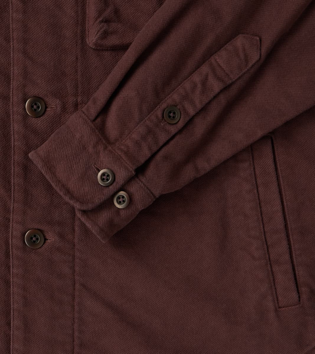 C.P.O. Shirt Jacket - Garment Dye Cotton Moleskin - Burgundy