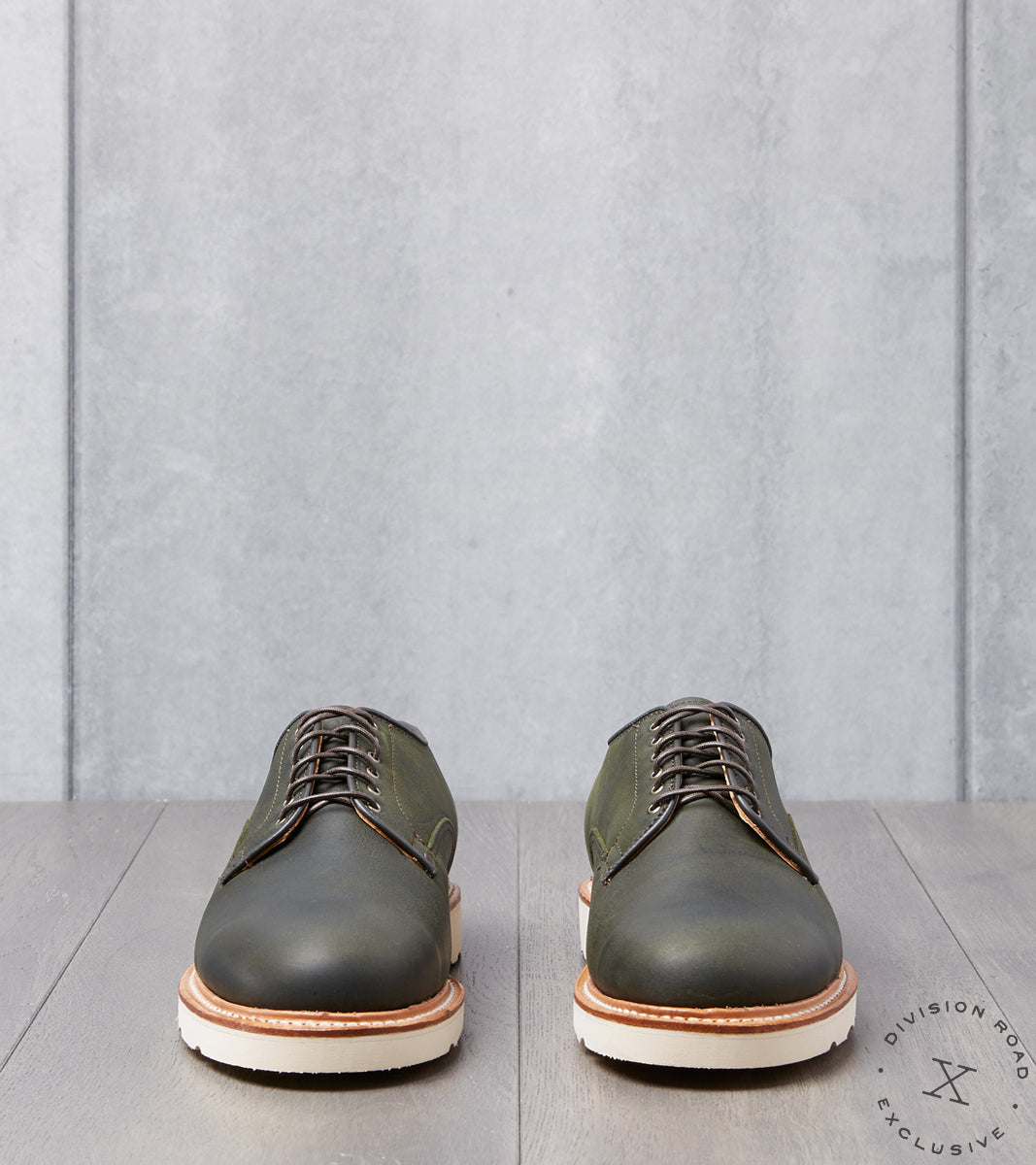 Viberg Derby Shoe - 1035 - Christy - Military Green Waxed Kudu