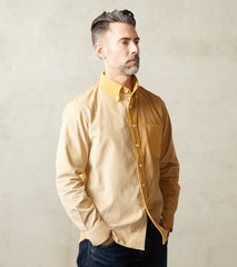 Division Road Paneled Corduroy Button Down Shirt - Shades of Beige