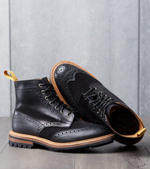 Tricker's x Division Road Textured Stow Boot - Commando - Black