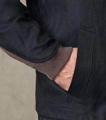 French Shooting Jacket - Ink Delave Herringbone Twill Linen