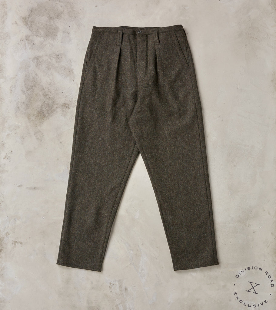 French Work Trousers - Fox Brothers® Dark Olive Tweed Twill