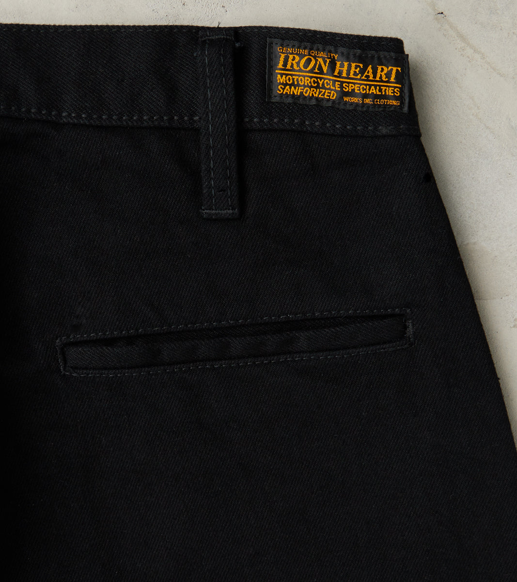 Division Road Iron Heart 502DR-BB Serviceman - Classic Tapered Cargo - 14oz Black x Black