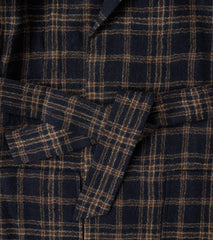 Division Road Fine Wool Crepe Cardigan Jacket - Navy Checks