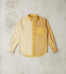 Division Road Paneled Corduroy Button Down Shirt - Shades of Beige