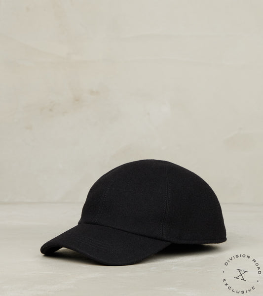 Division Road Bates Gentleman's Hatter Ball Cap - Loden Wool - Black