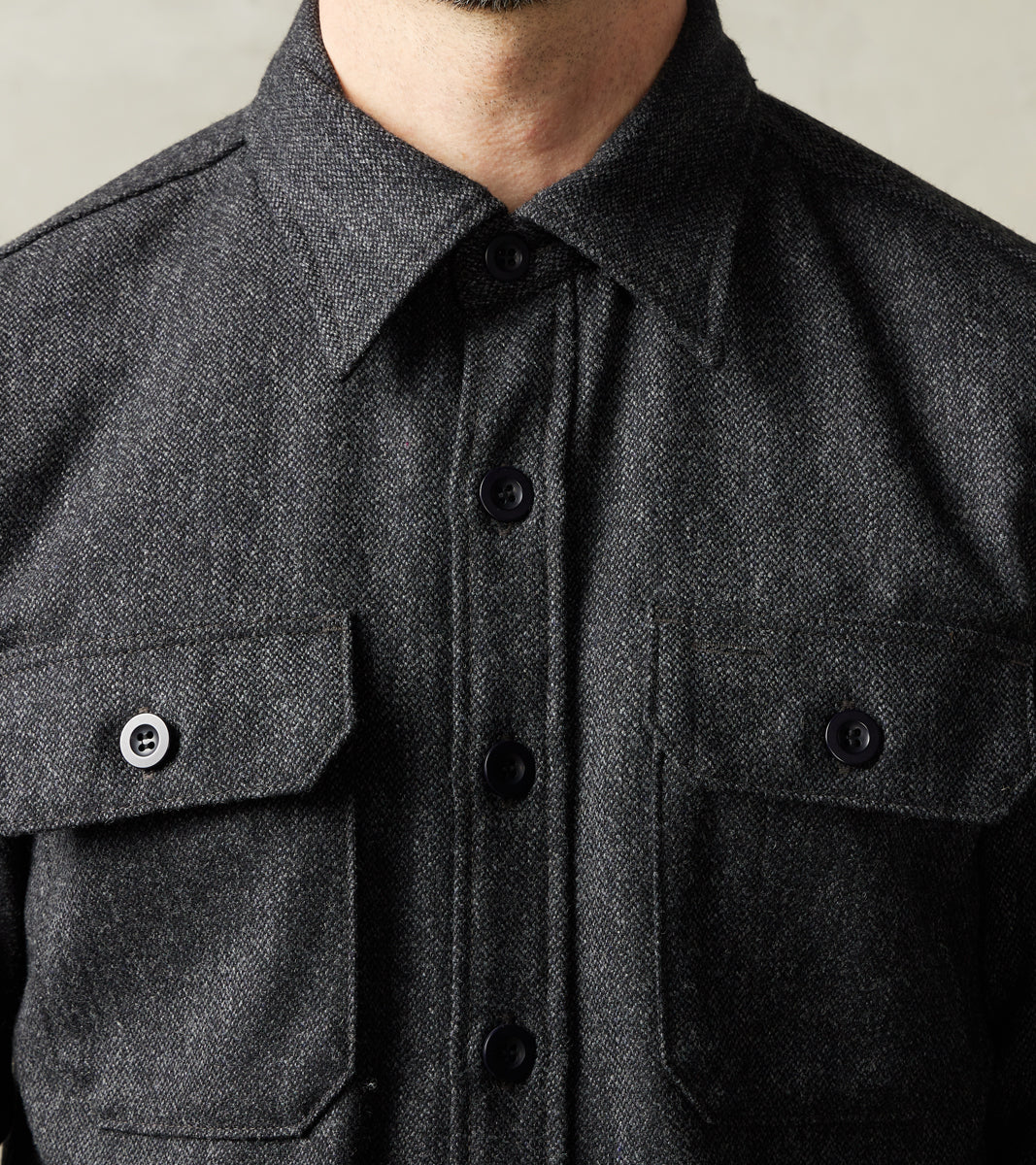 Division Road DR 434-ABC - CPO Shirt - Fox Brothers® Wool Arsenic Barleycorn Flannel