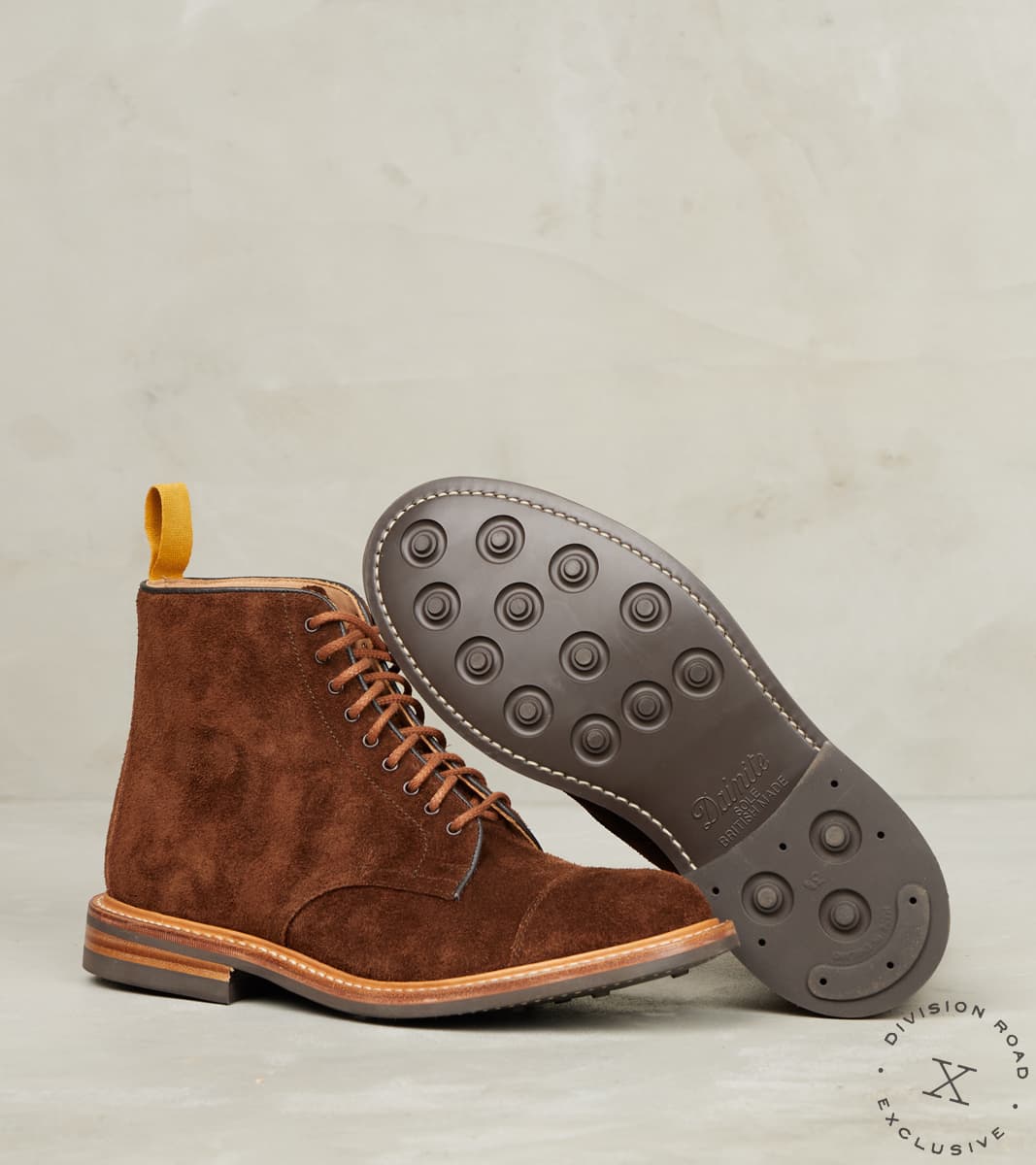 Division Road Brett Derby Boot - 4497 - Dainite - CF Stead Polo Brown Oiled Desert Oasis Suede