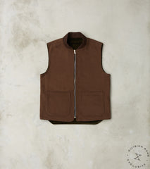 Division Road TWCXDR Reversible Utility Gilet – B.Moss® Olive Corduroy & Cocoa Twill