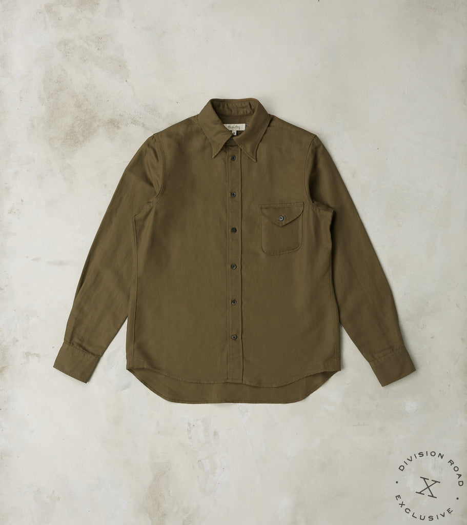 American Camp Shirt - Dust Japanese Cotton Linen Slub Twill