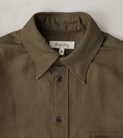 Division Road Products American Camp Shirt - Dust Japanese Cotton Linen Slub Twill