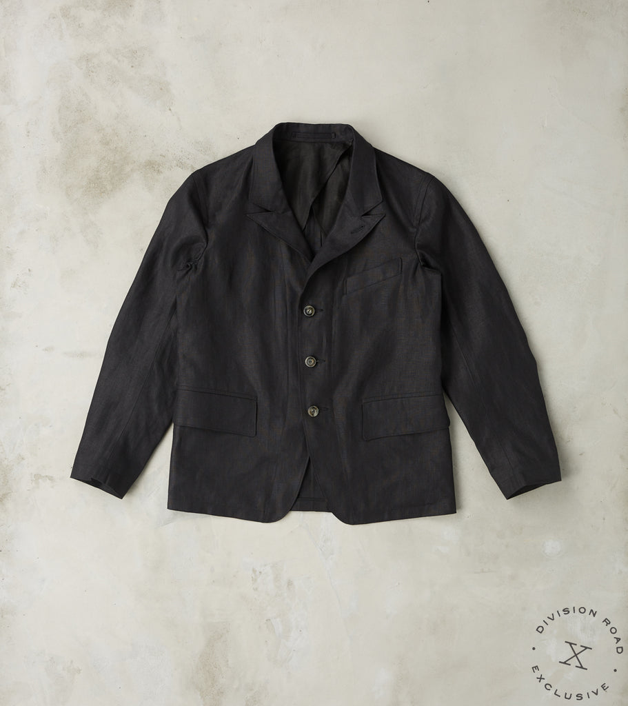 English Dress Hunt Jacket - Spence Bryson® Black Coal Heavy Irish Linen