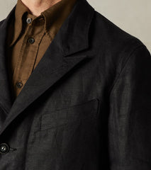 Division Road Products English Dress Hunt Jacket - Spence Bryson® Black Coal Heavy Irish Linen