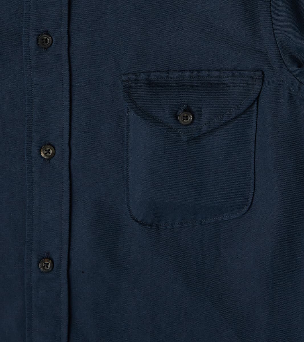 Division Road American Camp Shirt - Midnight Japanese Cotton Linen Slub Twill