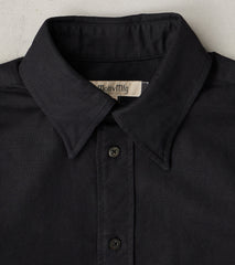 Division Road American Camp Shirt - Coal Japanese Cotton Linen Slub Poplin