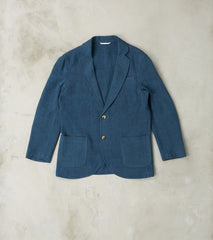 Belgium Linen & Wool Essential Jacket - Prussian Blue