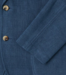 Division Road Belgium Linen & Wool Essential Jacket - Prussian Blue