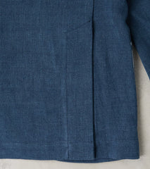 Division Road Belgium Linen & Wool Essential Jacket - Prussian Blue