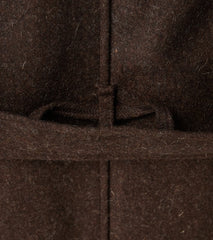 French Wool Grandad Trench Coat - Undyed Ebony