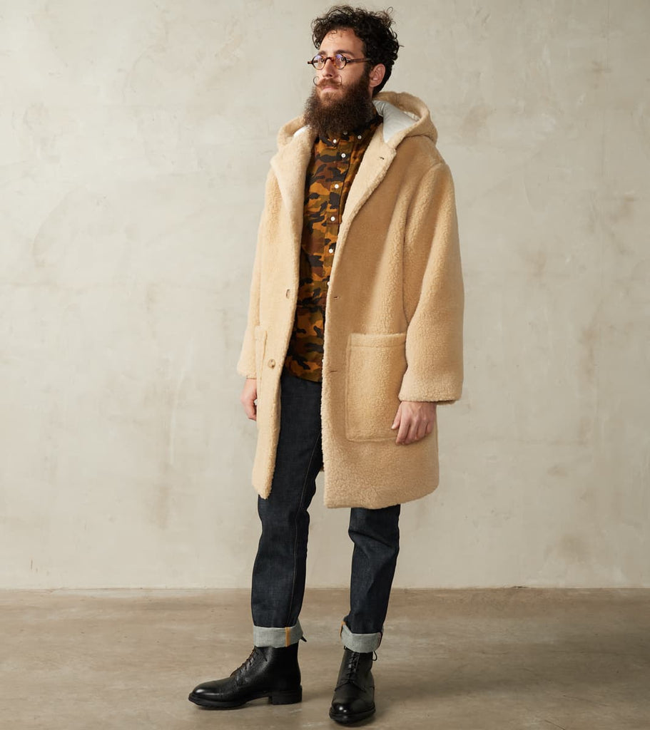 Wool Fleece Duffle Coat - Undyed Beige