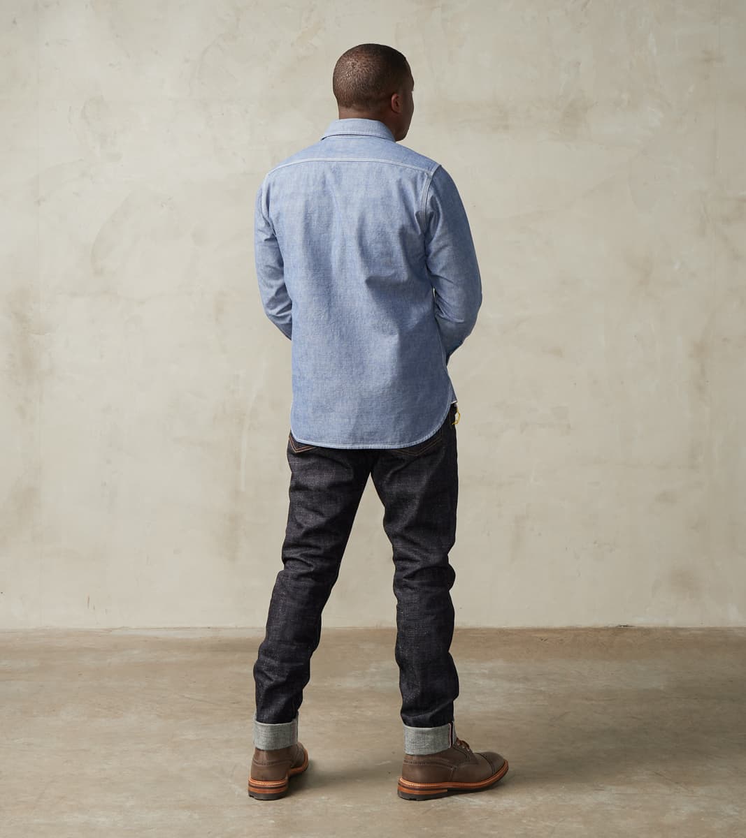 Division Road 21-BLU - Work Shirt - 10oz Selvedge Chambray Blue