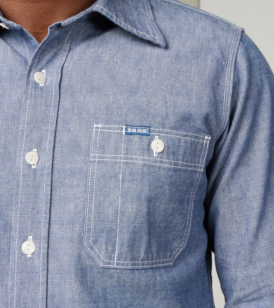 Division Road 21-BLU - Work Shirt - 10oz Selvedge Chambray Blue