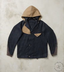 Division Road French Shooting Jacket - Ink Delave Herringbone Twill Linen
