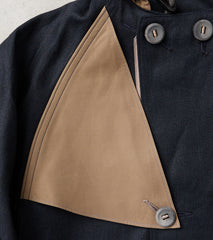 Division Road French Shooting Jacket - Ink Delave Herringbone Twill Linen