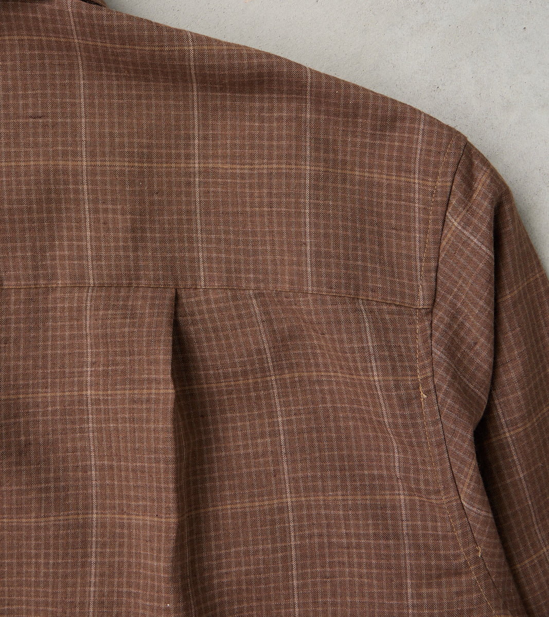 De Bonne Facture x DR Washed Wool & Linen Overshirt - Taupe Check