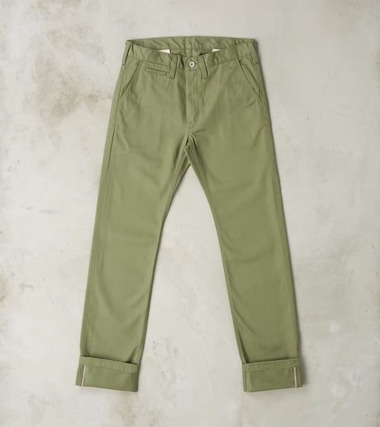 Division Road Products 721-OLV - Slim Tapered - Mercerized Selvedge Olive Chino