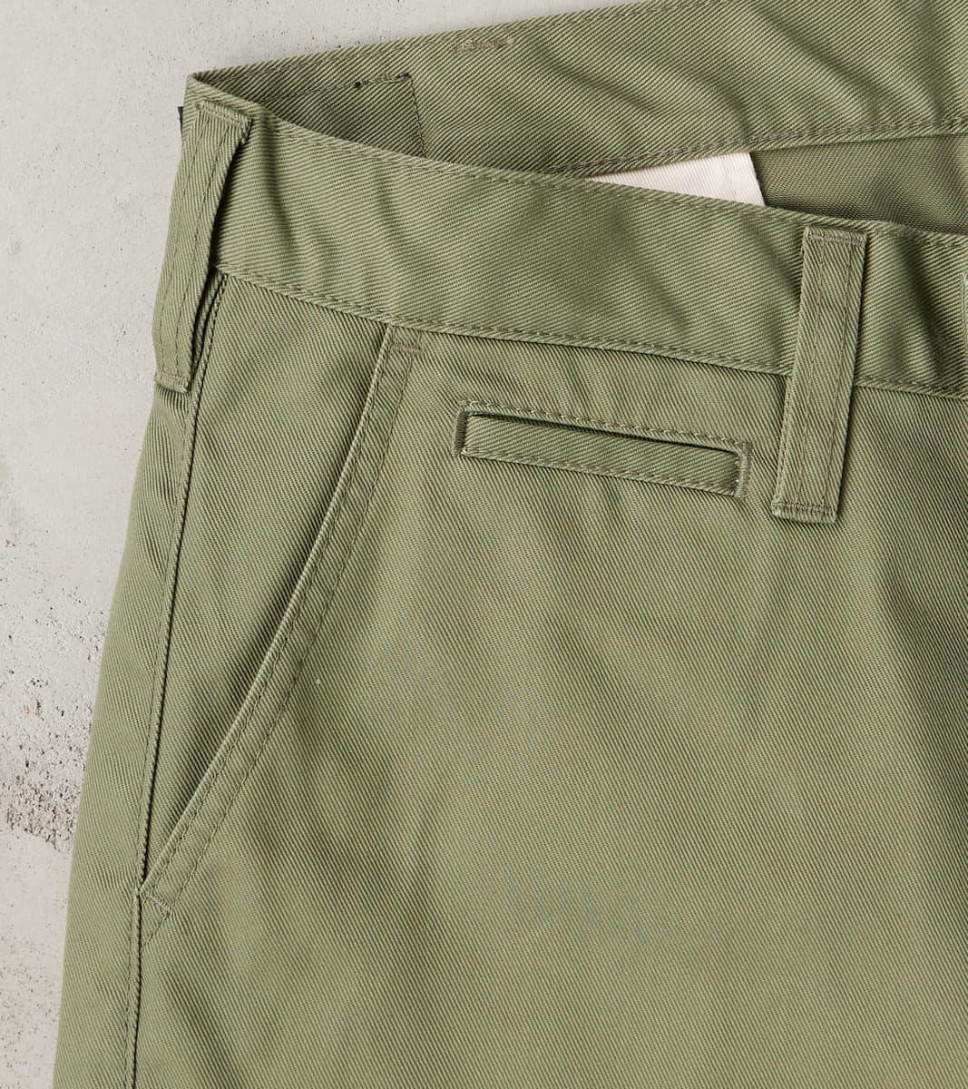 Division Road Products 721-OLV - Slim Tapered - Mercerized Selvedge Olive Chino