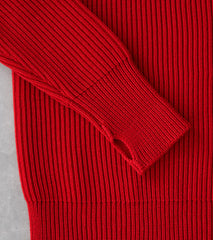 Navy Half Zip Sweater - Red