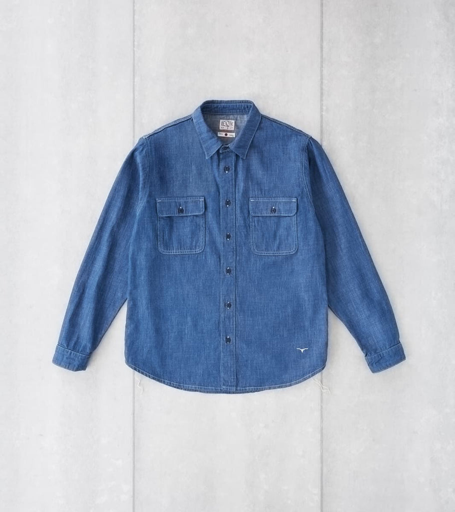 Division Road Benzak BWS-01 - Work Shirt - 6.5oz Vintage Blue Denim