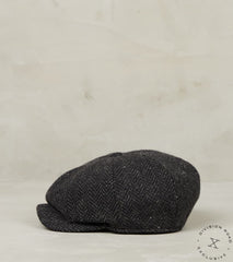 Gatsby Cap - Magee Donegal Herringbone Tweed - Anthracite