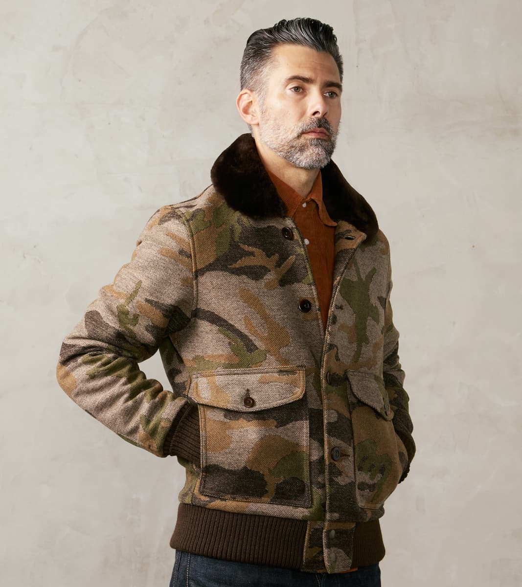 Dehen 1920 Winston Jacket - Pendleton® Jacquard Wool - Camouflage